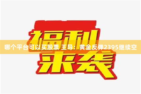 哪个平台可以买股票 王导：黄金反弹2395继续空