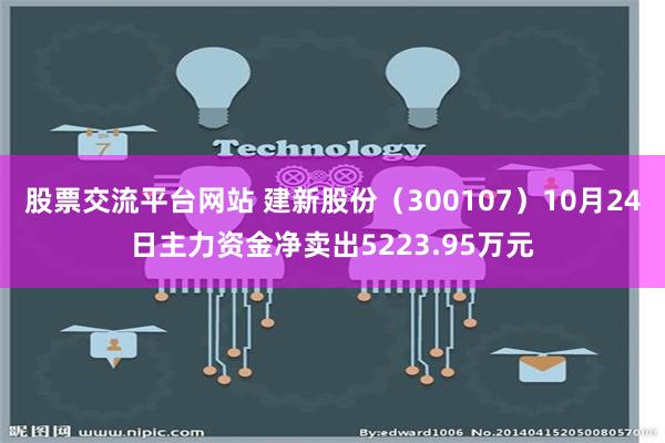 股票交流平台网站 建新股份（300107）10月24日主力资金净卖出5223.95万元