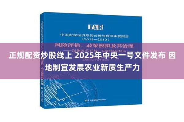 正规配资炒股线上 2025年中央一号文件发布 因地制宜发展农业新质生产力